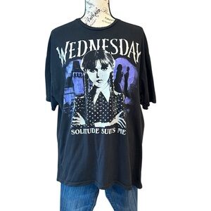 Wednesday T-Shirt Short Sleeve Crew neck Black Graphic Sz XL